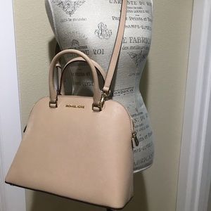 Michael Kors Cindy oyster LG done Satchel leather
